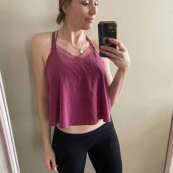 INTIMATELY by Free People Mauve Purple Flowy Boho Mesh Tank Size Small - Picture 7 of 14
